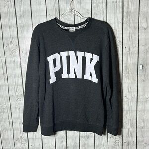 PINK Victoria Secret White spellout logo  sweatshirt Size S